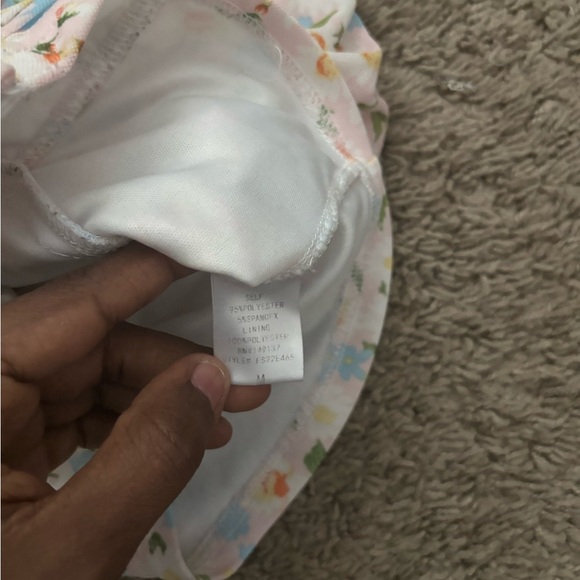 Y2K Milkmaid Sassy Crop Top Coquette Floral short sleeve peasant M beach resort - Picture 7 of 7